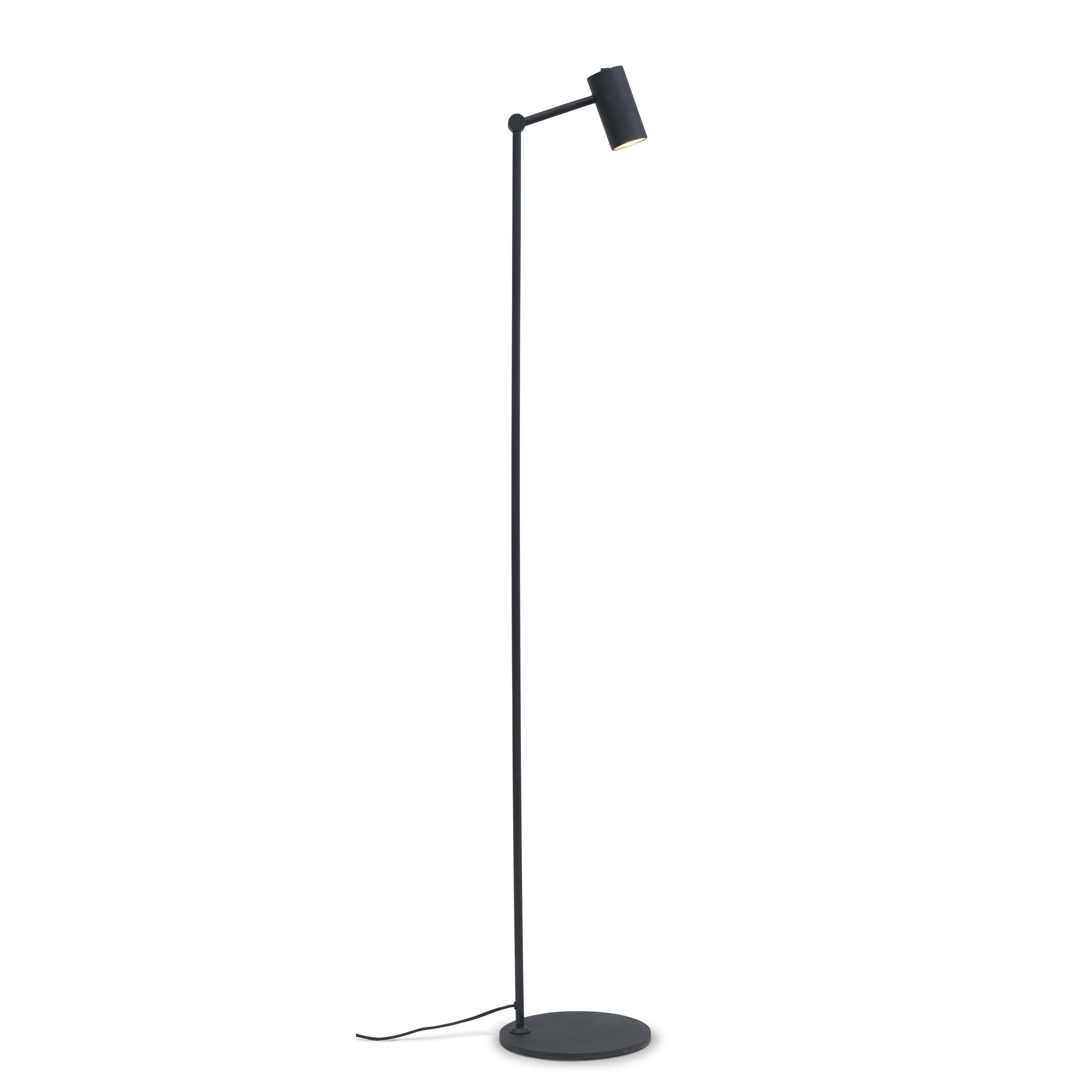 Lampadaire droit noir H133cm
