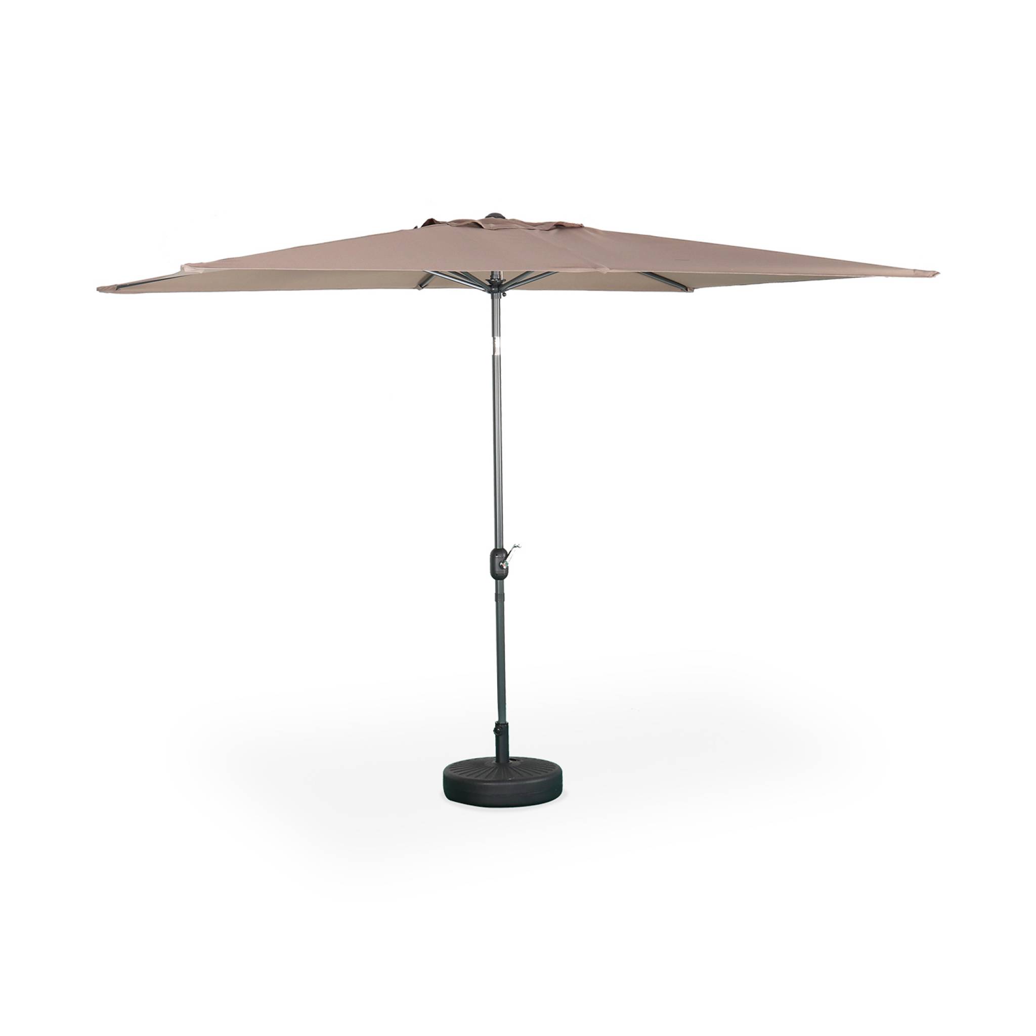 Parasol droit rectangulaire 2x3m taupe mât central aluminium Parasol droit rectangulaire 2x3m taupe mât central aluminium