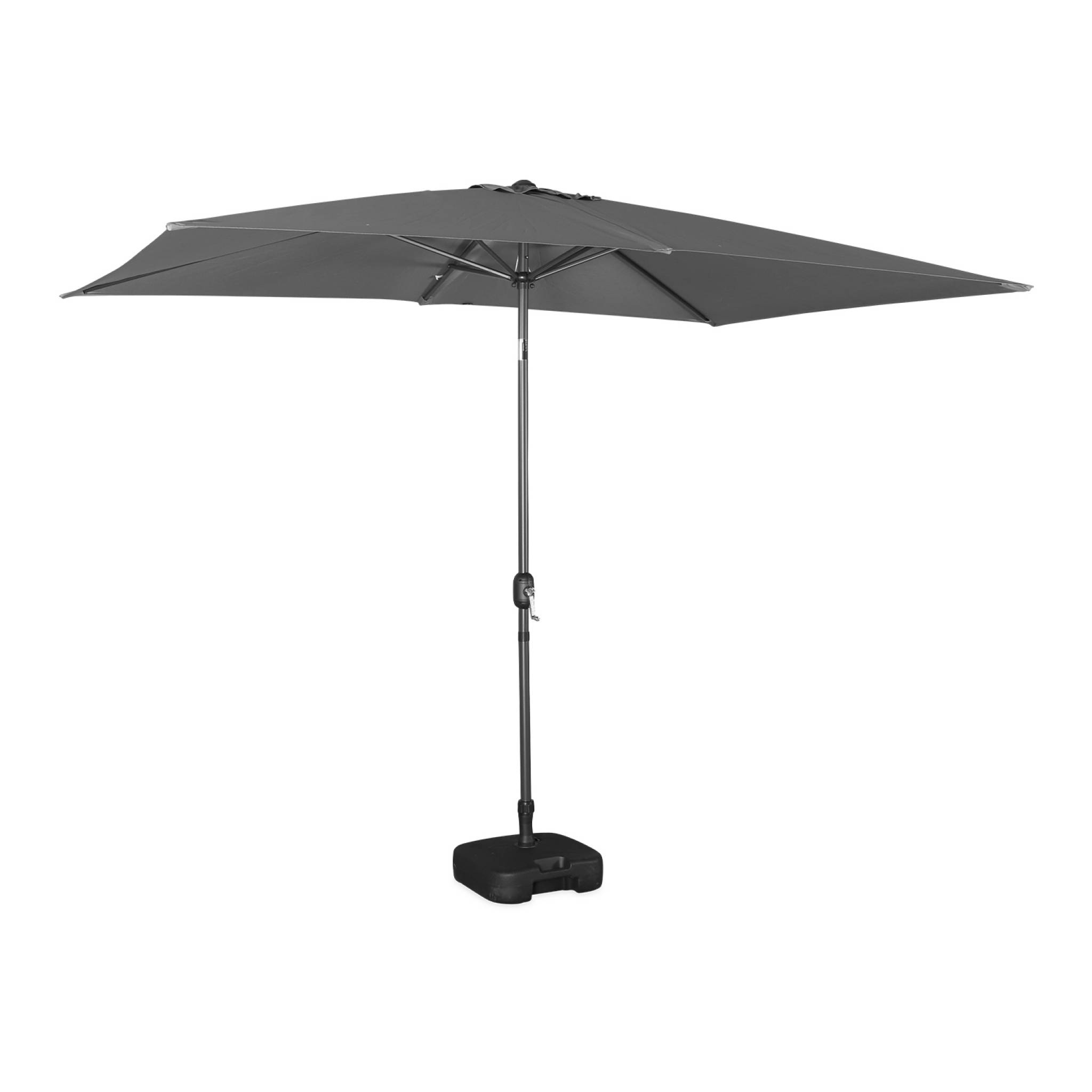 Parasol droit rectangulaire 2x3m gris mât central aluminium Parasol droit rectangulaire 2x3m gris mât central aluminium