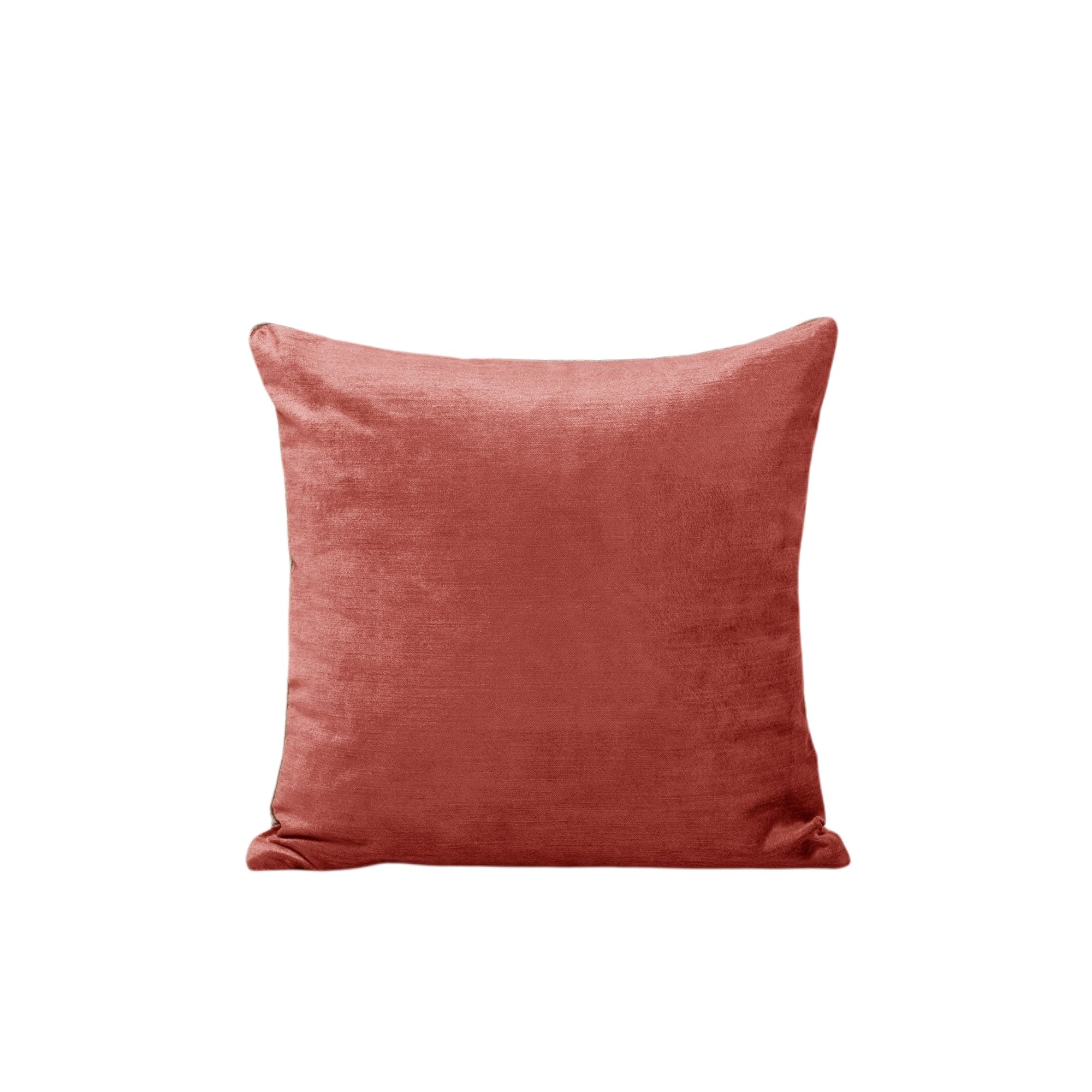 Housse de coussin en velours Argile rose et taupe 40x40 cm