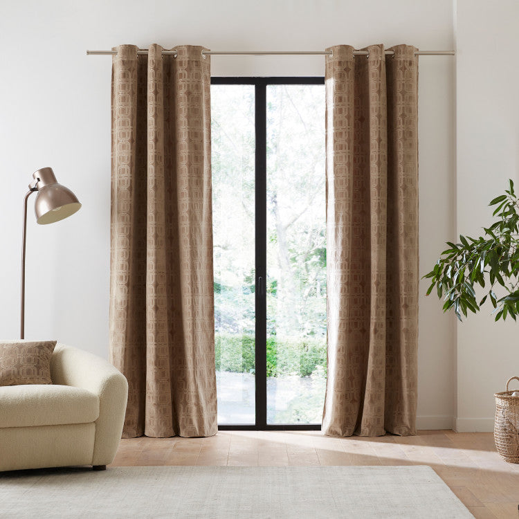 Rideau à oeillets BALTHAZAR 136x280 cm Taupe (photo) Rideau à oeillets BALTHAZAR 136x280 cm Taupe