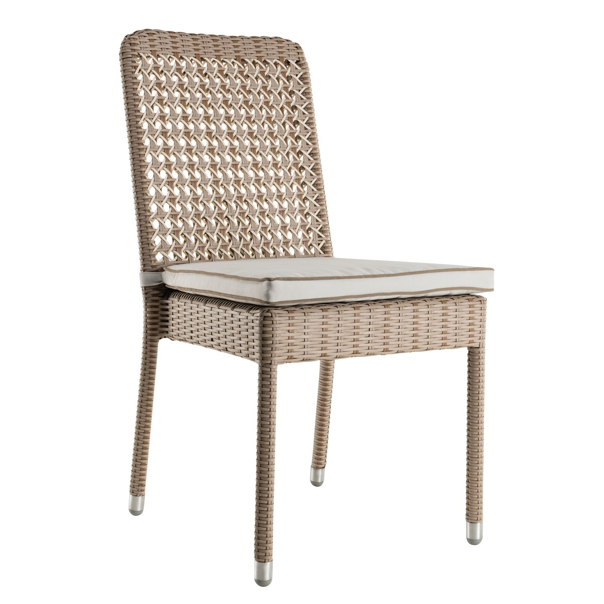 Chaise de jardin avec coussin en résine gris (photo) Chaise de jardin avec coussin en résine gris