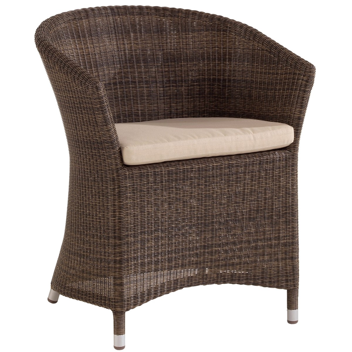 Fauteuil de jardin tressé en résine marron