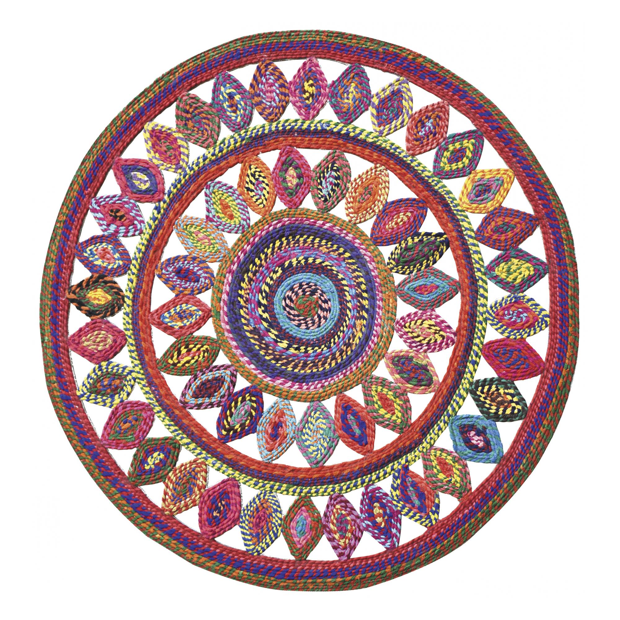 Tapis  en coton multicolore diamètre 120