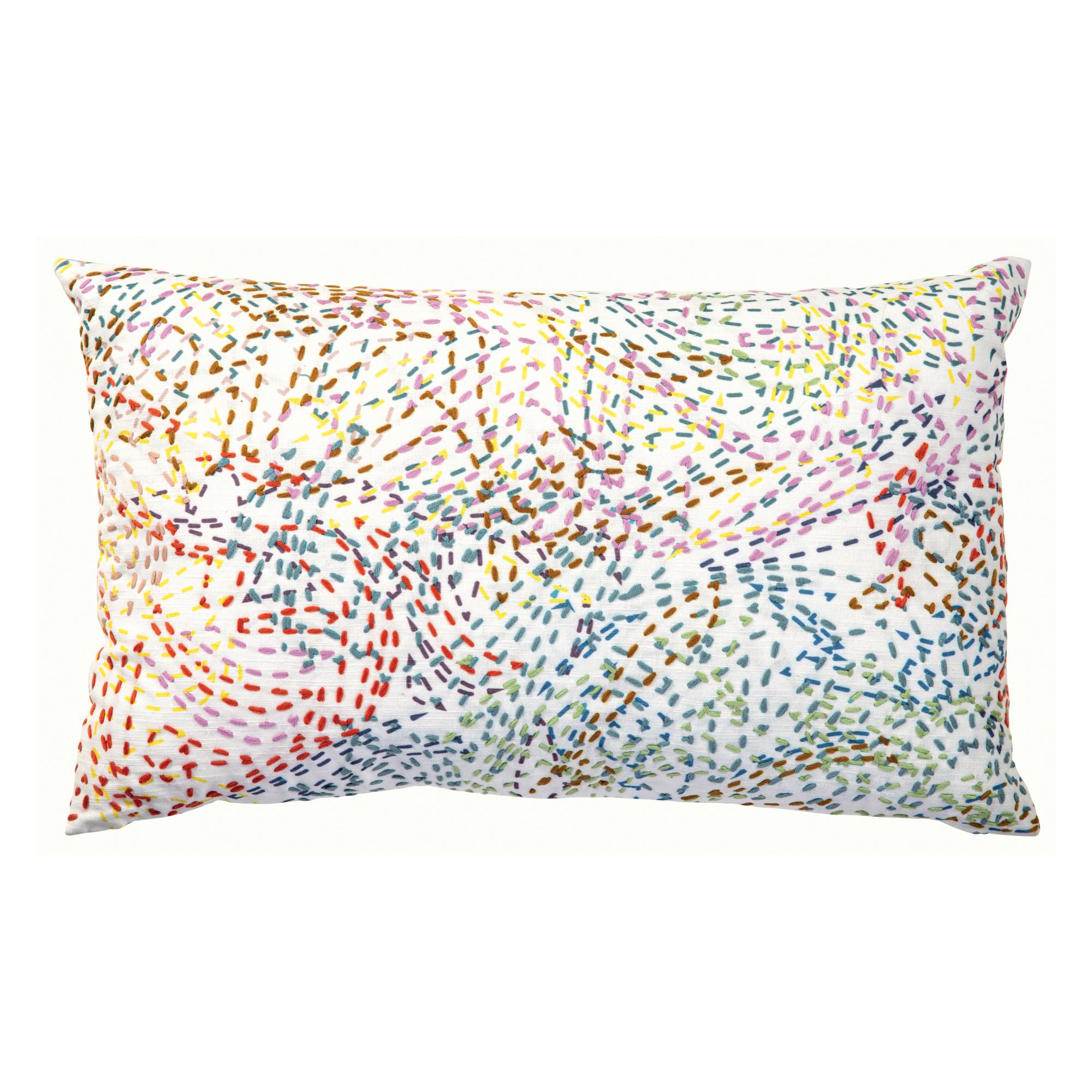 Coussin brodé en coton multico 40 x 65 Coussin brodé en coton multico 40 x 65