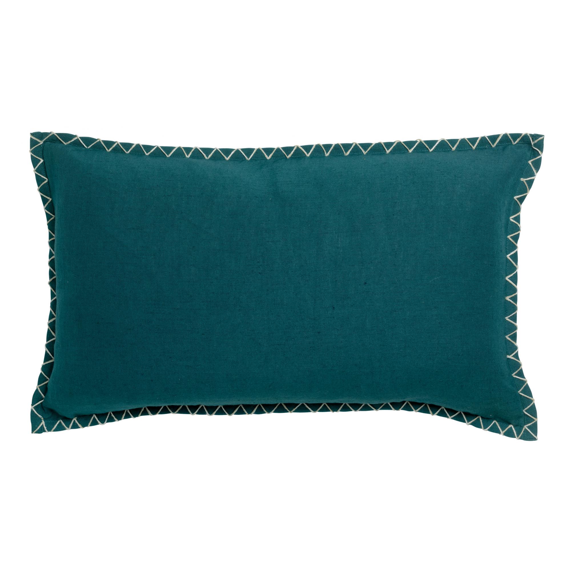 Coussin en coton paon 30 x 50 (photo) Coussin en coton paon 30 x 50