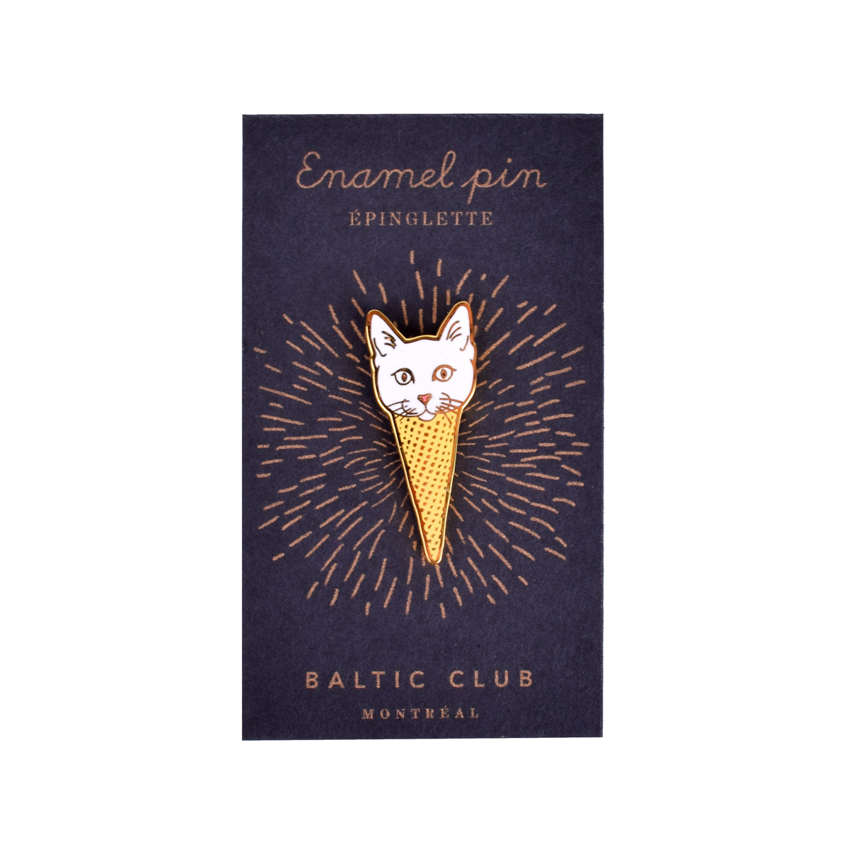 Pins en métal chat cornet (photo) Pins en métal chat cornet