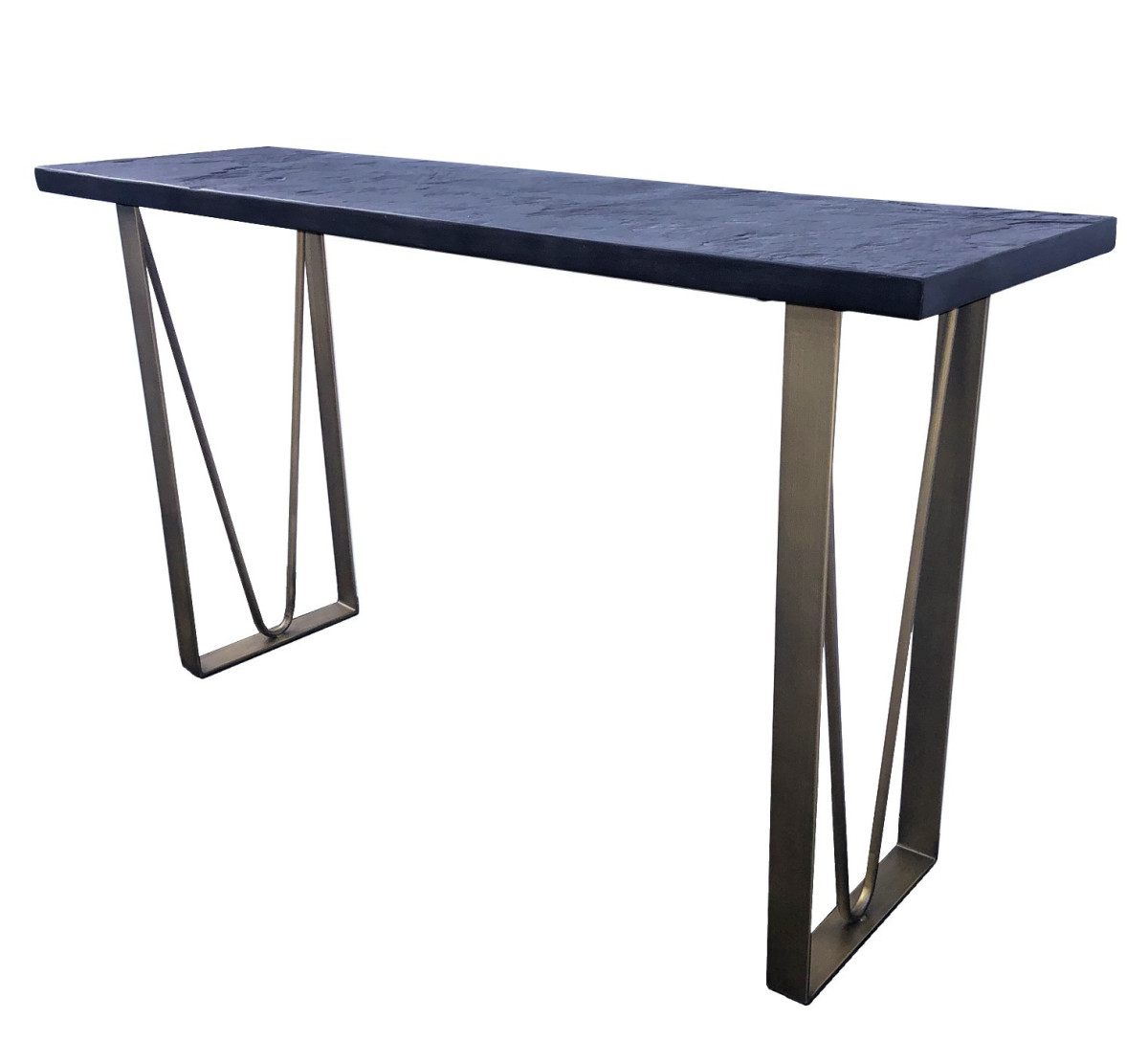 Console effet ardoise et pieds bronze Console effet ardoise et pieds bronze