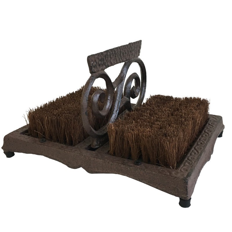 Grand gratte-pied paillasson pas de porte en fonte14x56