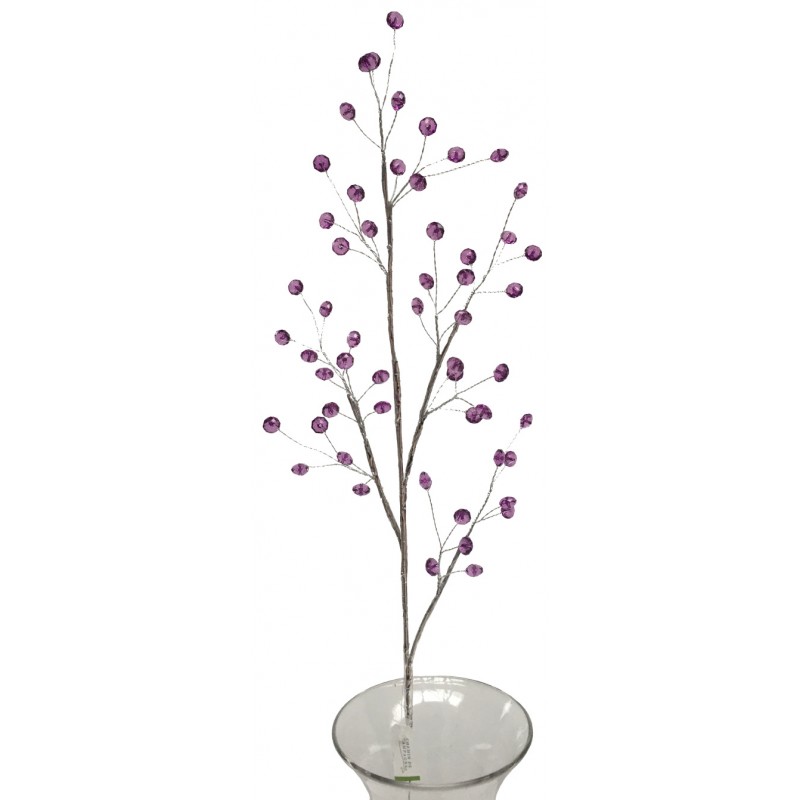 Branche de fleur façon cristal fushia Branche de fleur façon cristal fushia