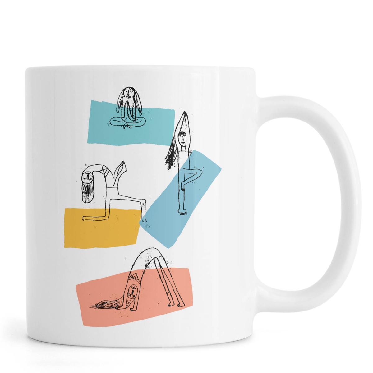 Mug en céramique en Blanc & Multicolore (photo) Mug en céramique en Blanc & Multicolore