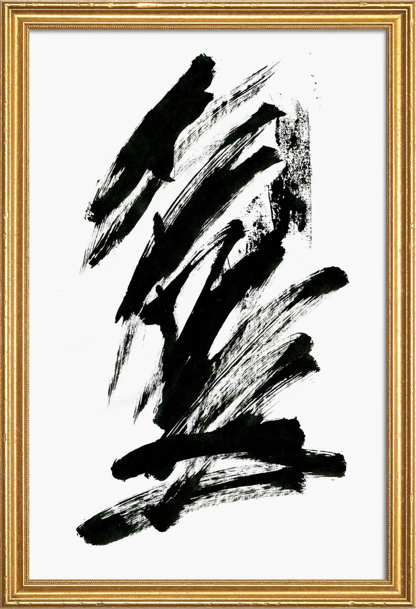 Affiche avec cadre en bois (Doré) en Blanc & Noir/40x60 Affiche avec cadre en bois (Doré) en Blanc & Noir/40x60