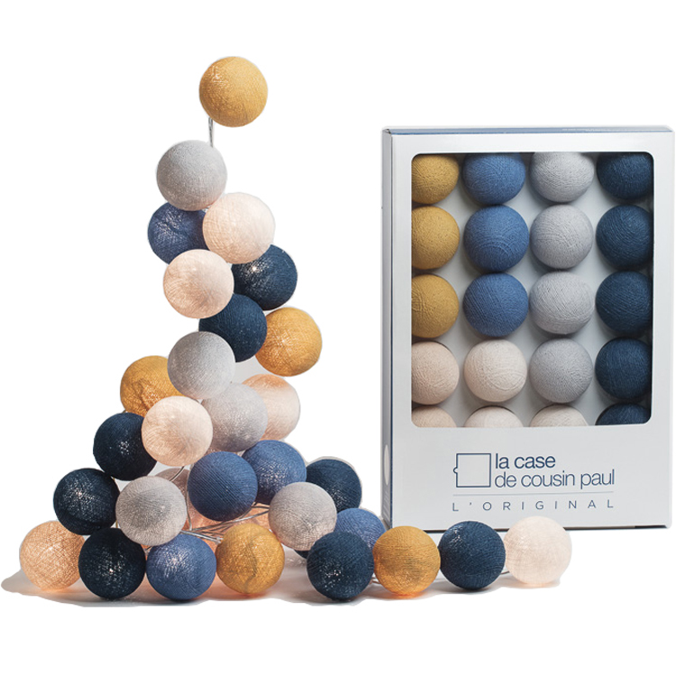 Guirlande lumineuse 20 boules tissées