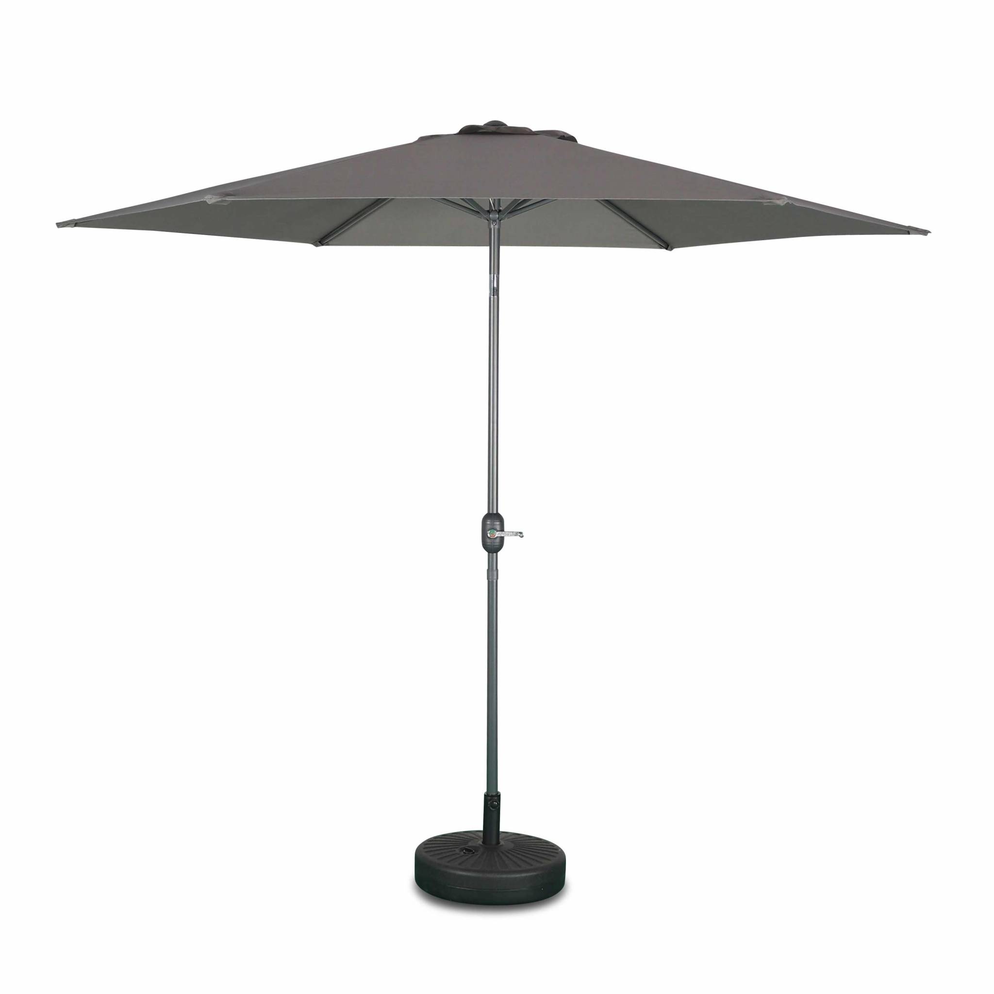Parasol droit touquet rond ⌀300cm gris mât central aluminium Parasol droit touquet rond ⌀300cm gris mât central aluminium