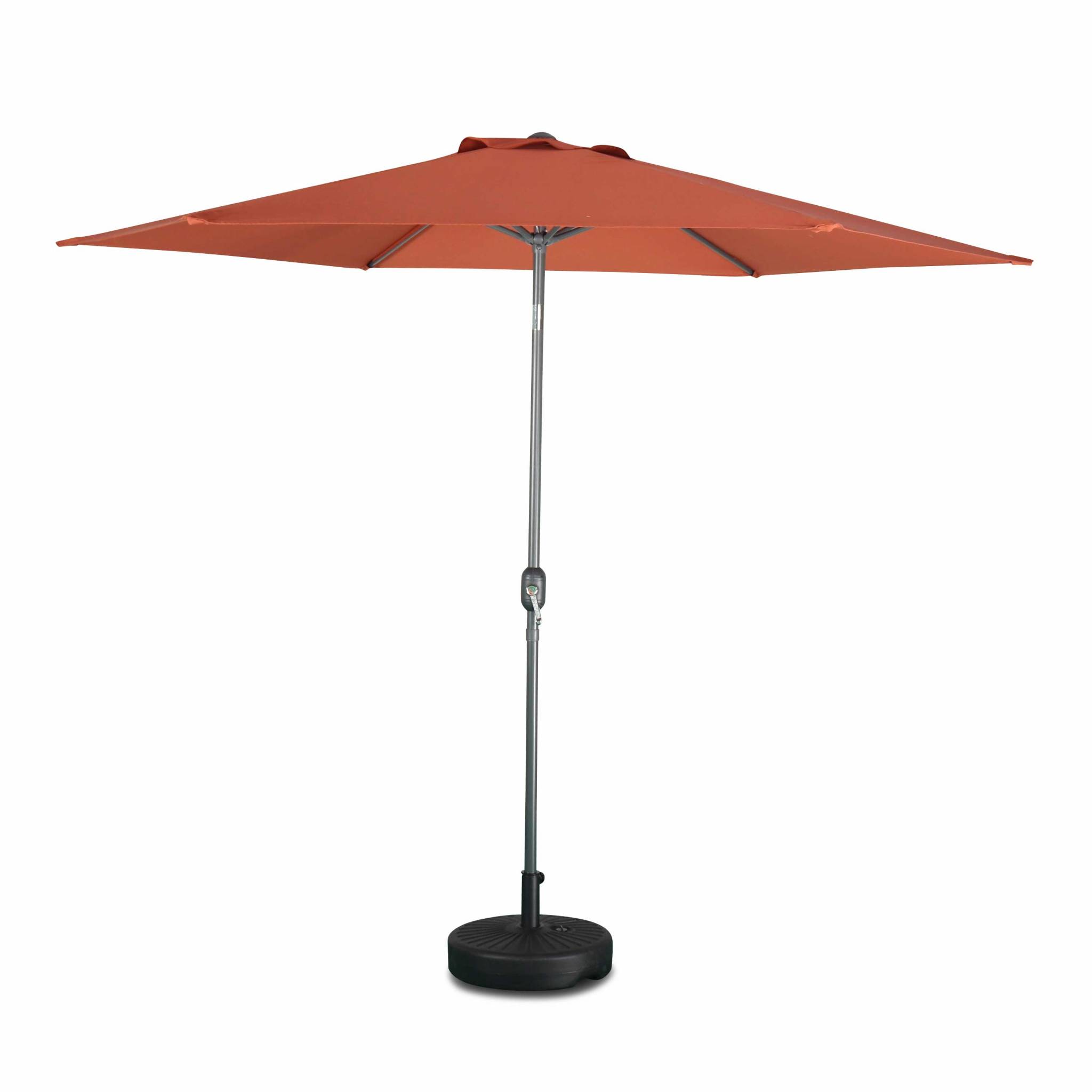 Parasol droit touquet rond ⌀300cm terracotta mât central aluminium Parasol droit touquet rond ⌀300cm terracotta mât central aluminium