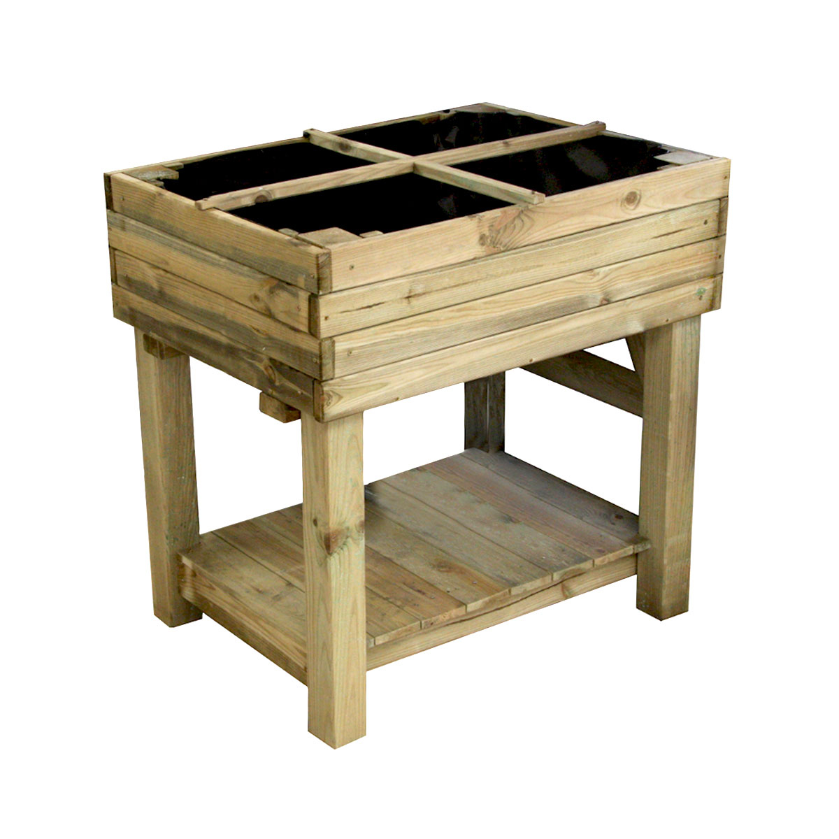Potager sur pieds en bois traité 1 bac 124 litres