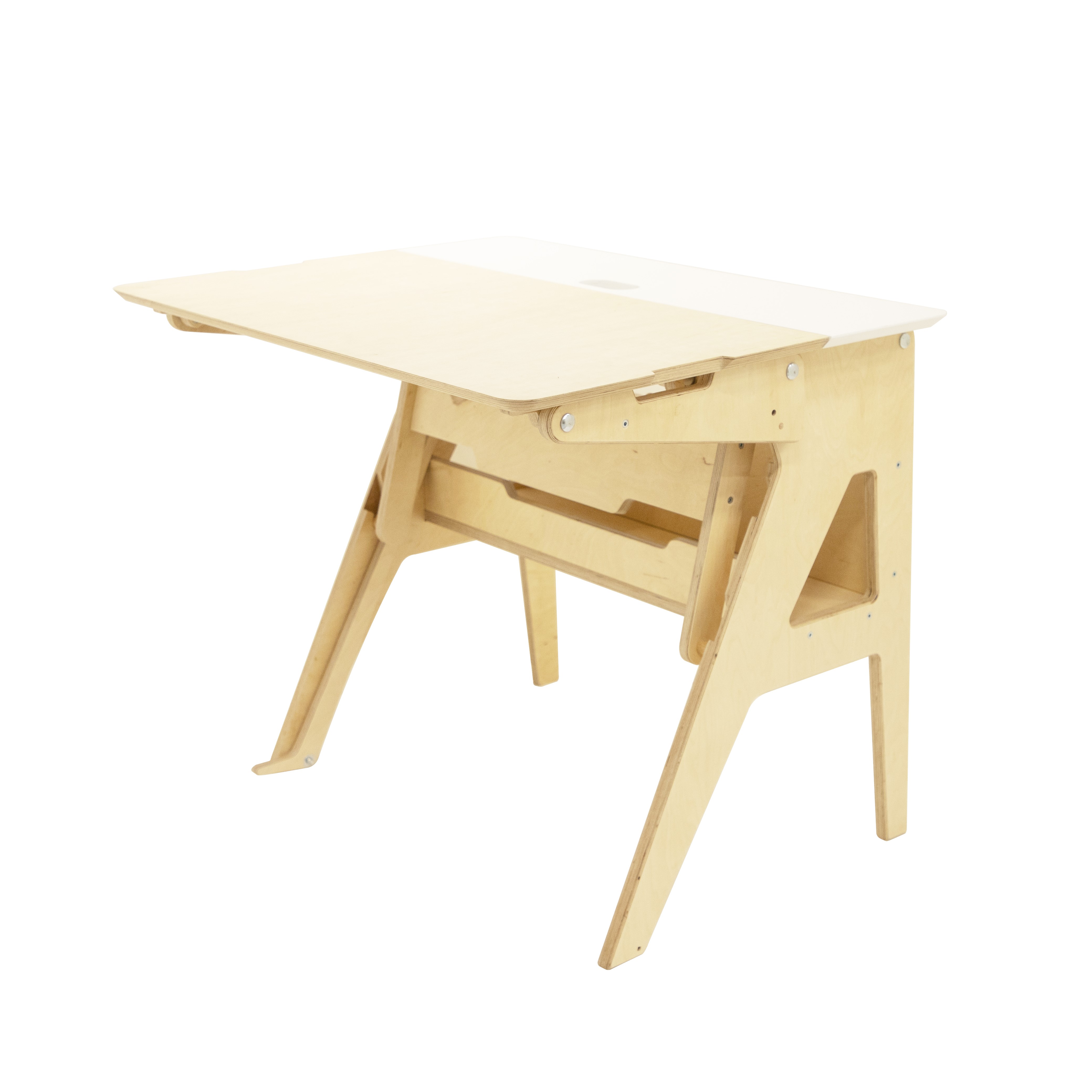Bureau ergonomique assis-debout blanc L90cm