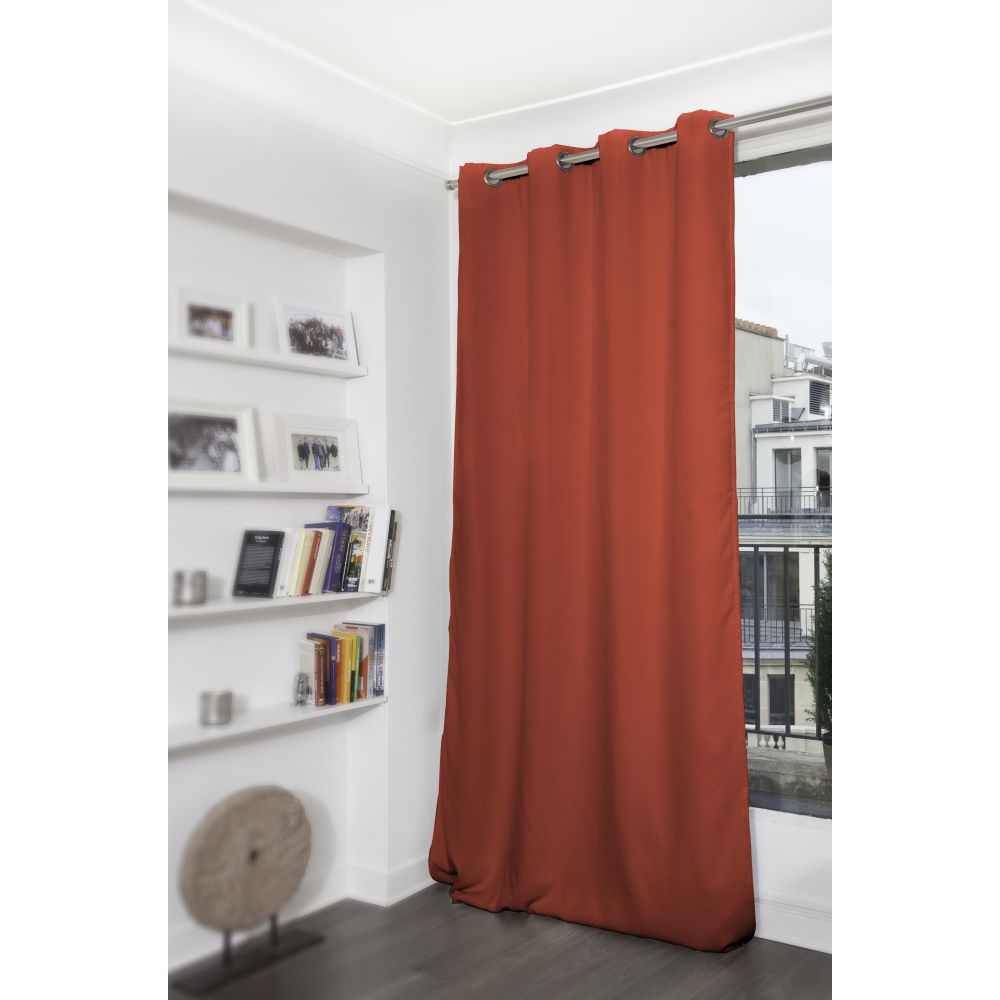 Rideau occultant orange 140 x 260 (photo) Rideau occultant orange 140 x 260