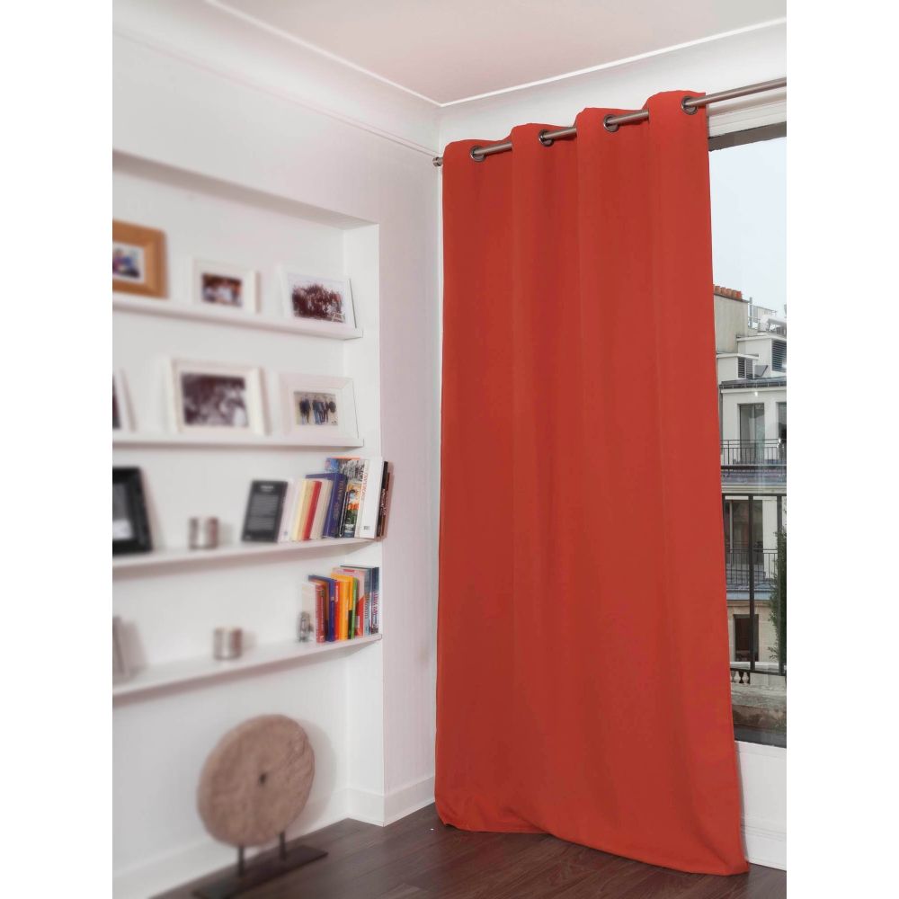 Rideau occultant orange 140 x 260 (photo) Rideau occultant orange 140 x 260