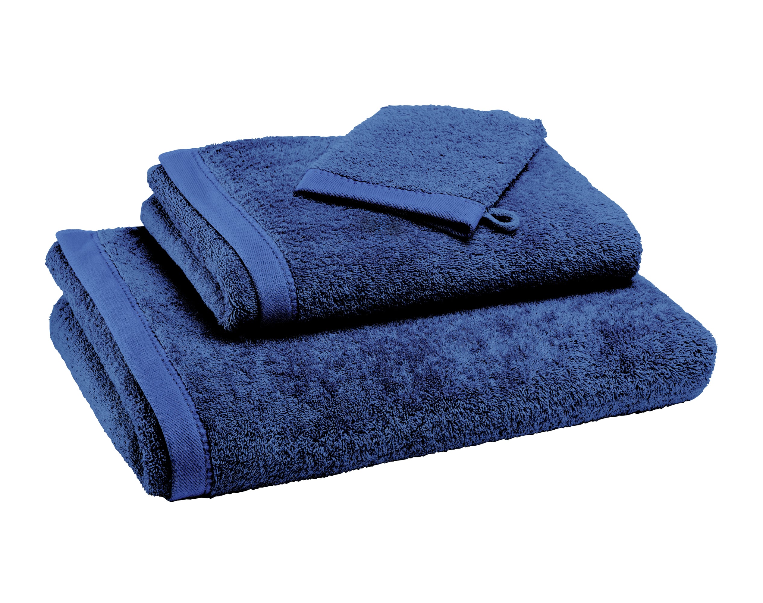 Drap de bain bleu orage 70x140 en coton bio (photo) Drap de bain bleu orage 70x140 en coton bio
