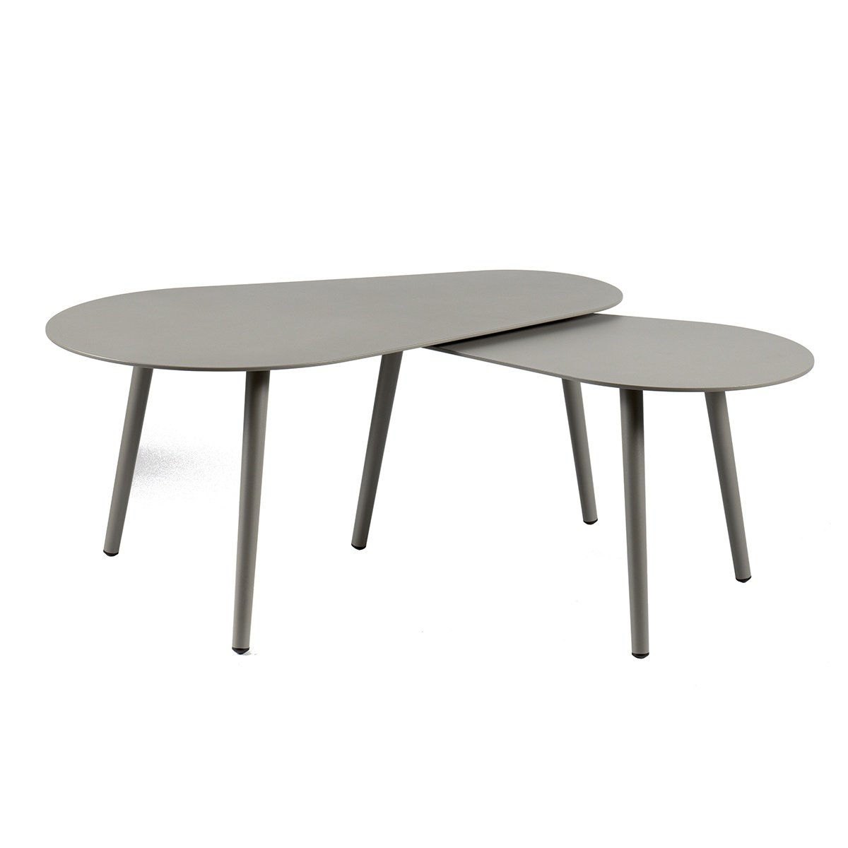 Tables basses gigognes en aluminium gris