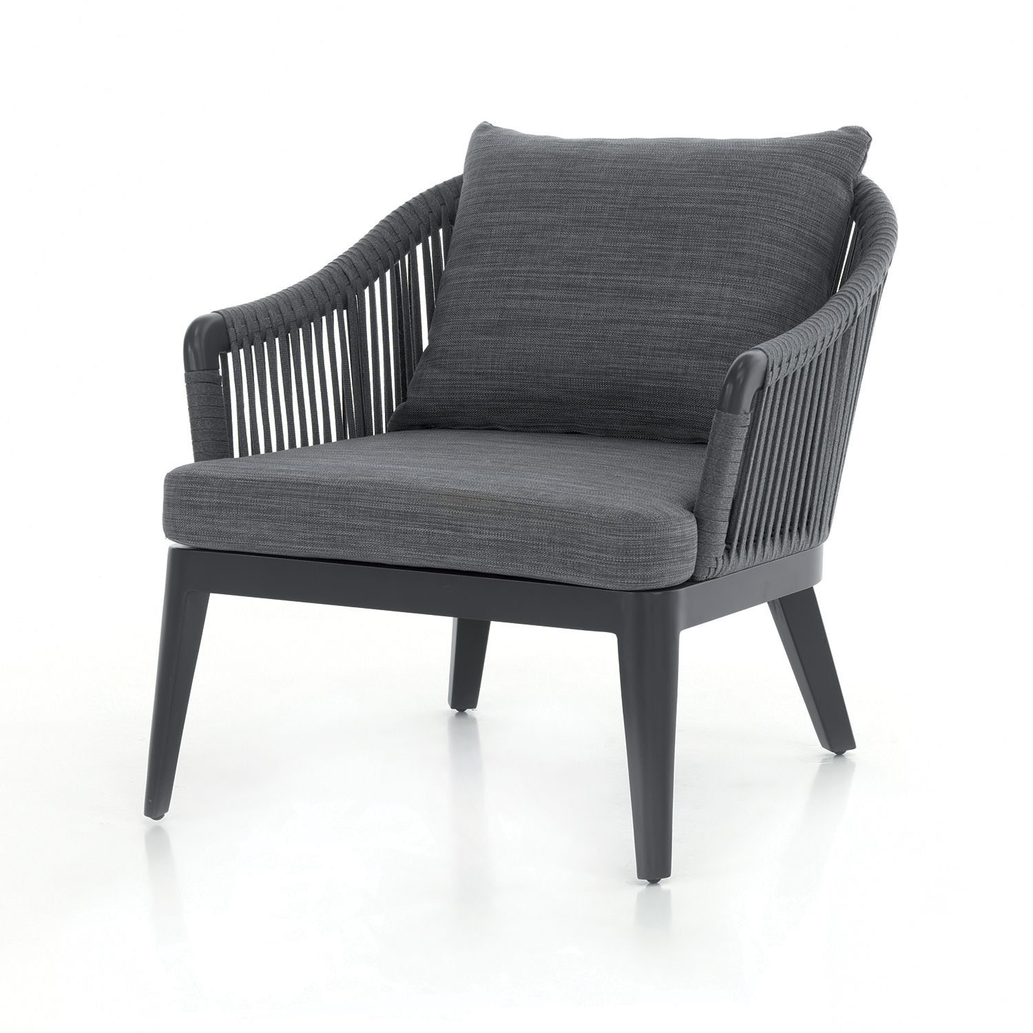 Fauteuil de jardin alu anthracite corde olefin