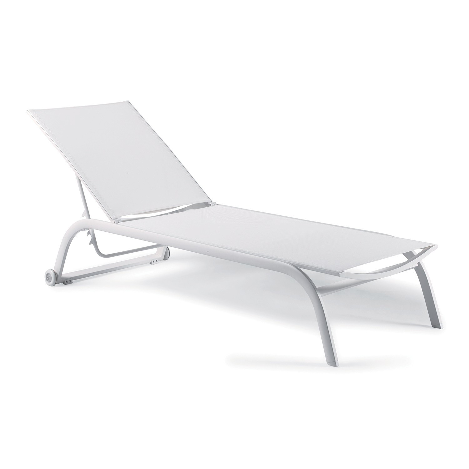 Bain de soleil alu et textilène blanc (photo) Bain de soleil alu et textilène blanc