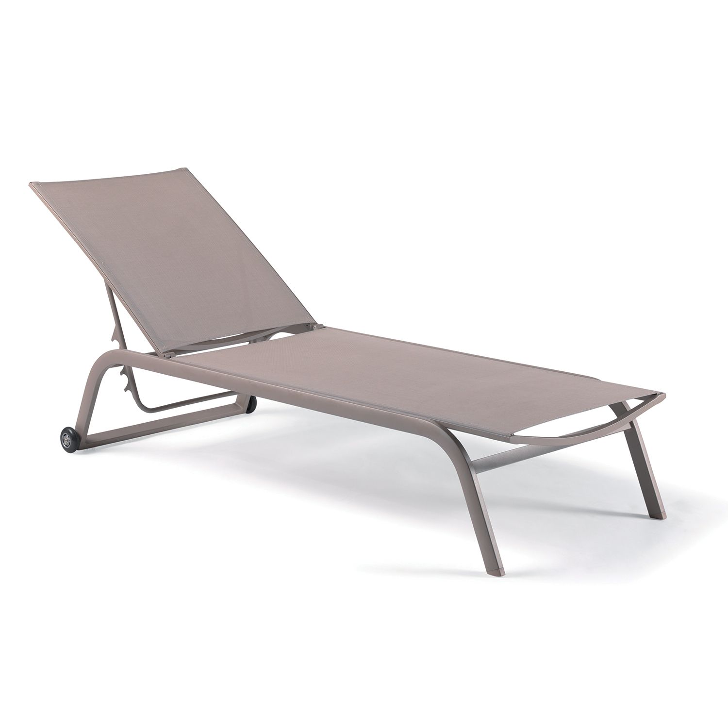 Bain de soleil alu champagne et textilène taupe