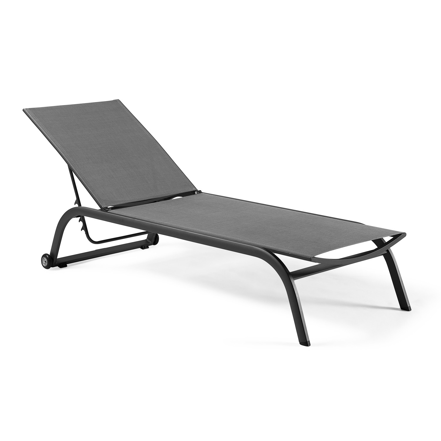 Bain de soleil alu anthracite et textilène gris