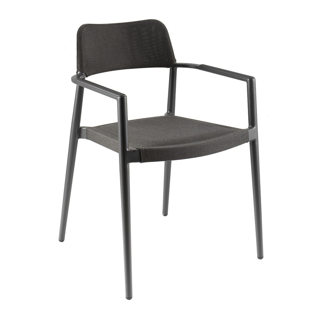 Fauteuil de jardin en alu et textilène anthracite