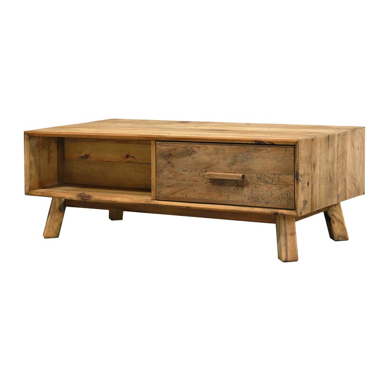 Table basse en bois 2 tiroirs hauteur 43 cm Table basse en bois 2 tiroirs hauteur 43 cm