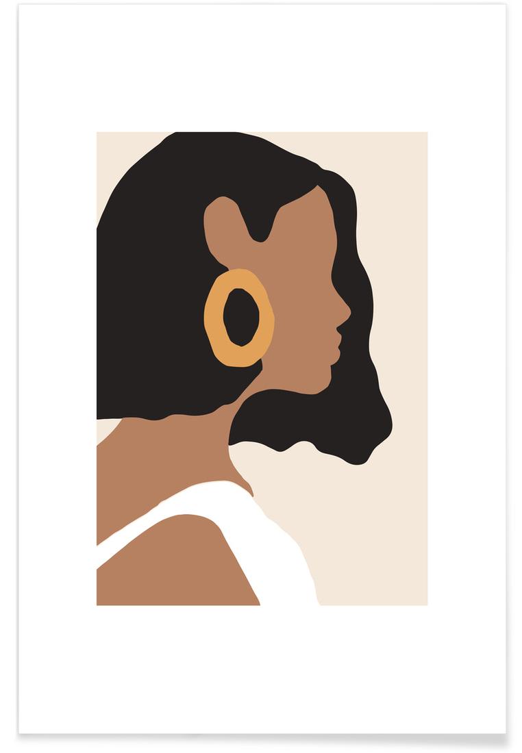 Affiche en Blanc ivoire & Marron/30x45 Affiche en Blanc ivoire & Marron/30x45