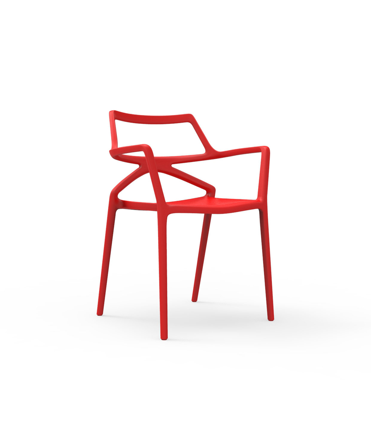 Chaise avec accoudoirs rouge