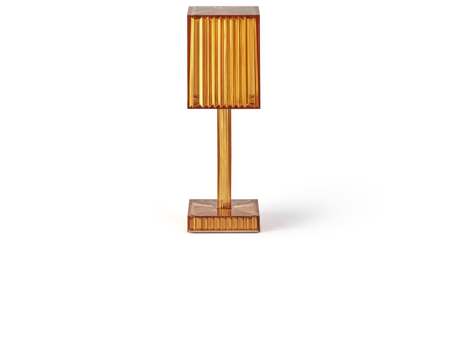 Lampe de table ambre LED blanc H24cm