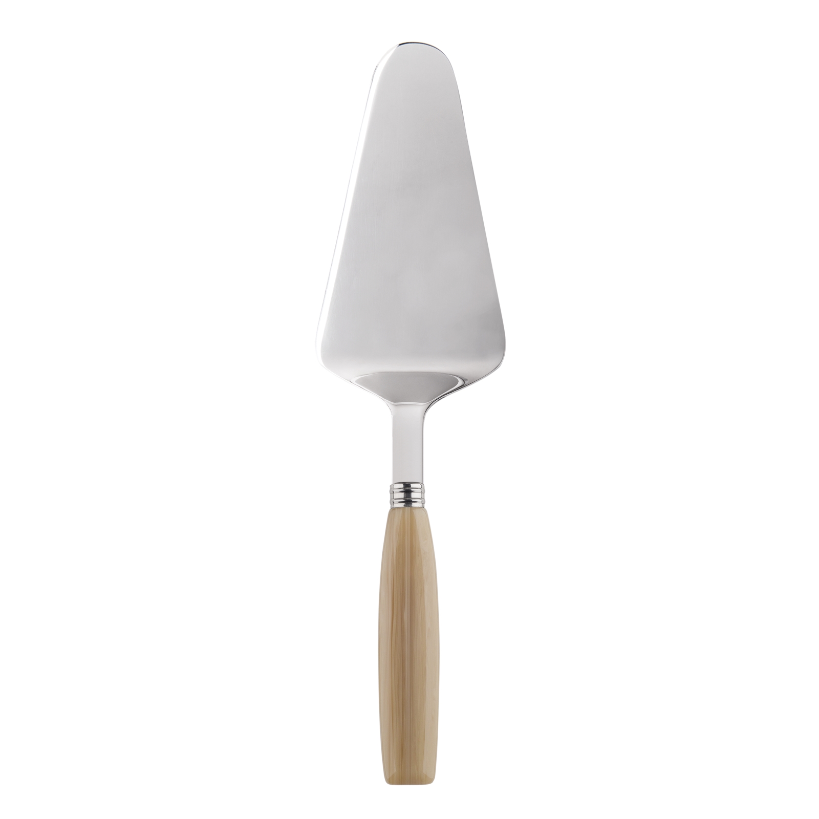 Pelle à tarte inox et acrylique corne (photo) Pelle à tarte inox et acrylique corne