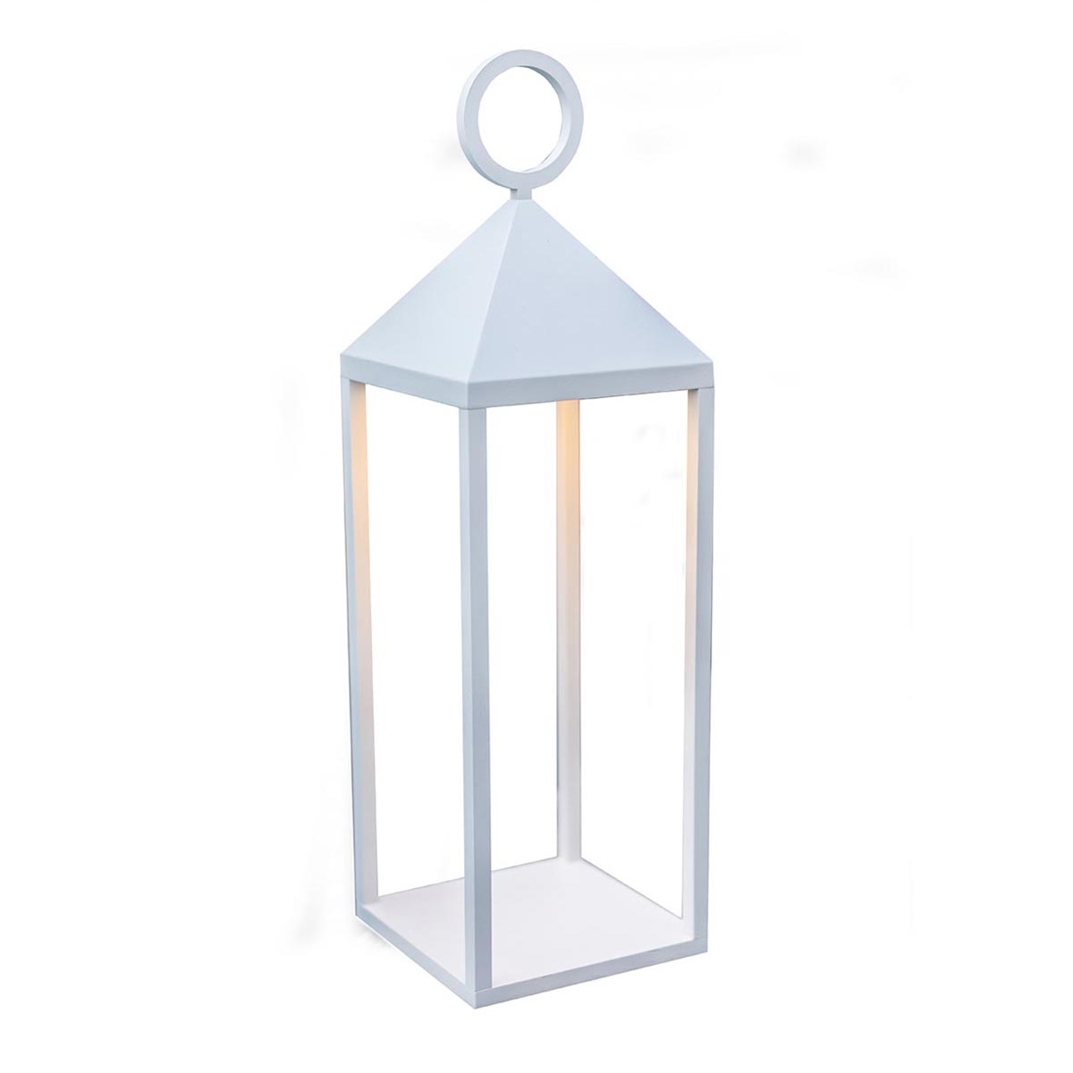 Lanterne sans fil aluminium blanc H47cm Lanterne sans fil aluminium blanc H47cm