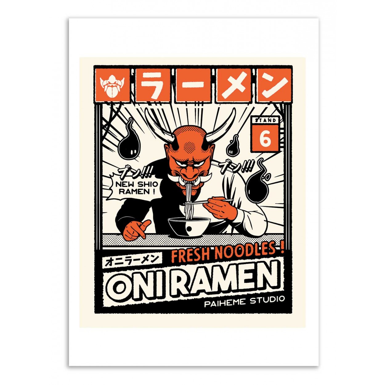 ONI RAMEN - Affiche d'art 50 x 70 cm ONI RAMEN - Affiche d'art 50 x 70 cm