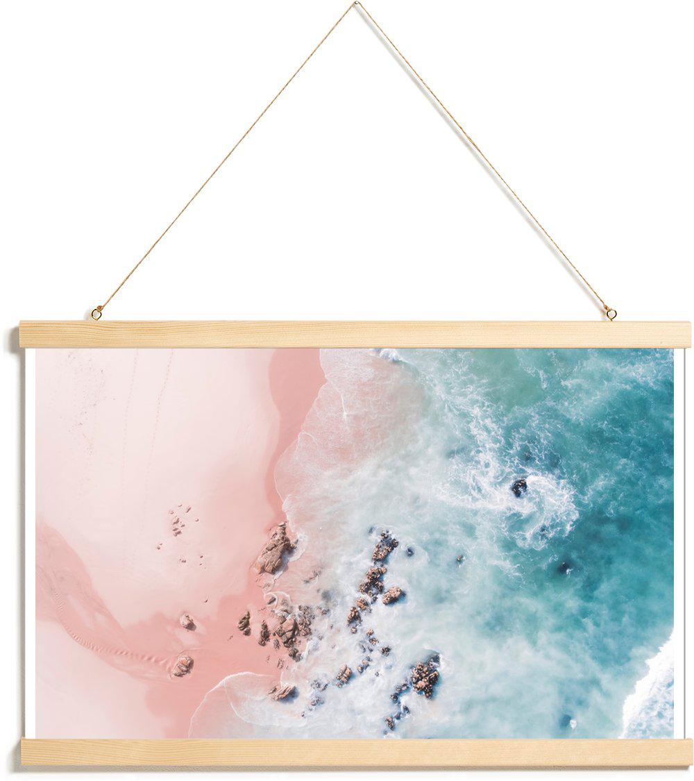 Affiche avec baguettes de suspension en Rose & Turquoise/20x30 Affiche avec baguettes de suspension en Rose & Turquoise/20x30