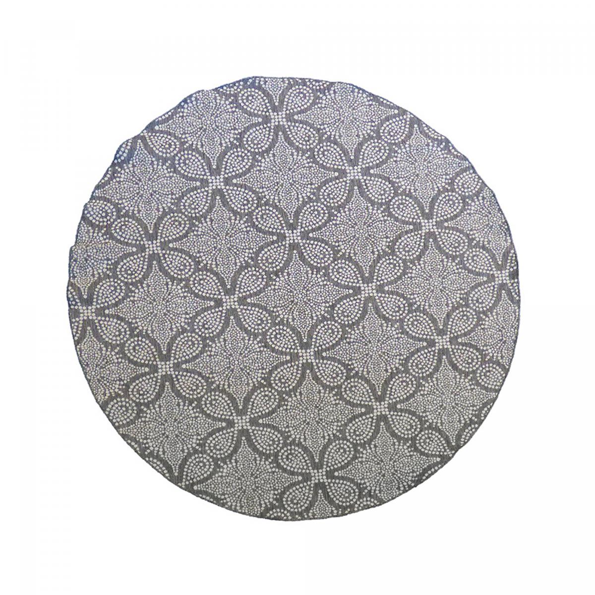 Tapis extérieur en polypropylène gris 240x240 rond