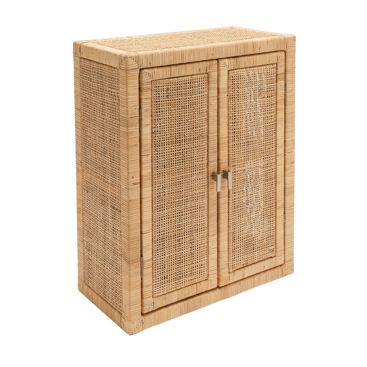 Etagère armoire en cannage de rotin beige foncé Etagère armoire en cannage de rotin beige foncé