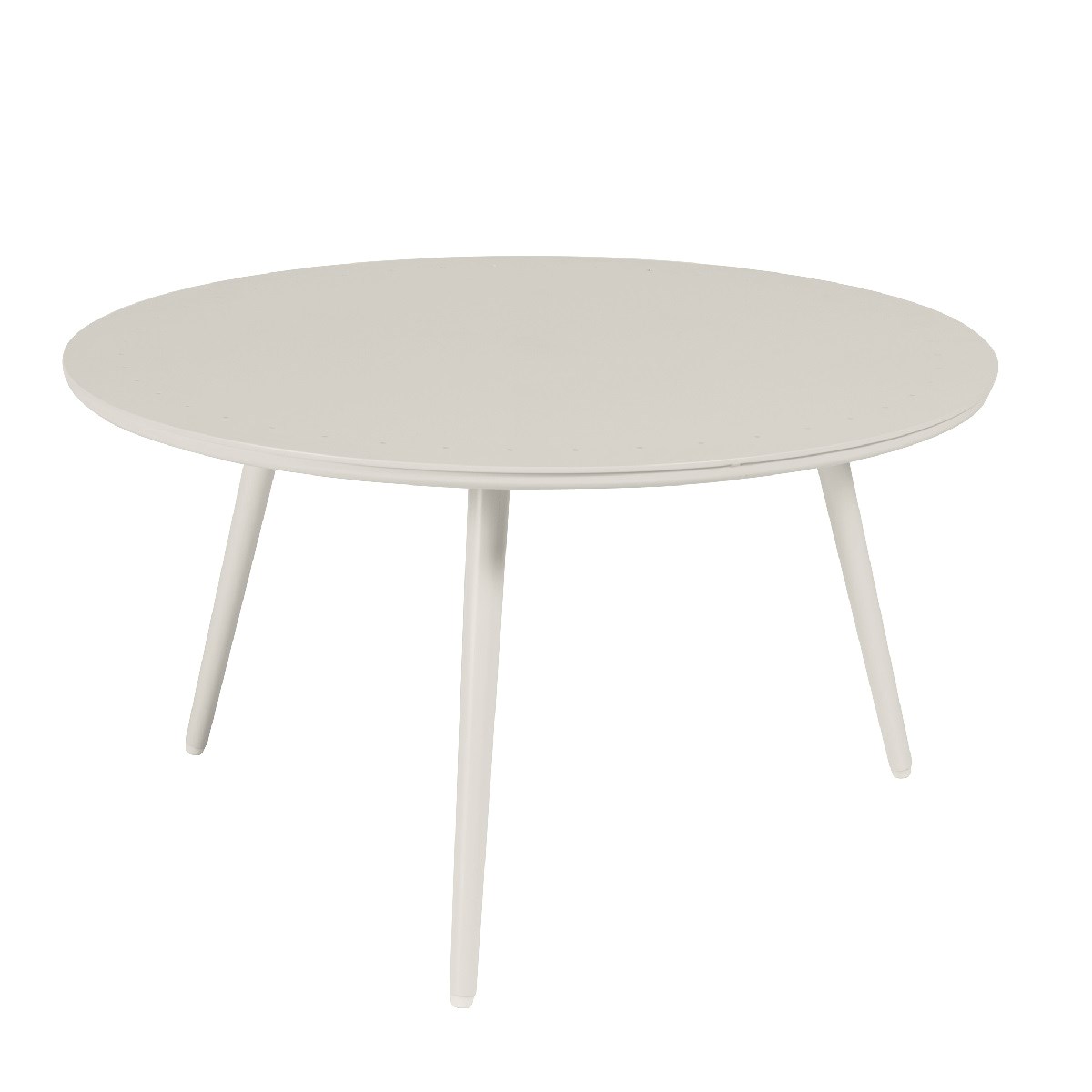Table basse de jardin ronde en aluminium D80 beige clair