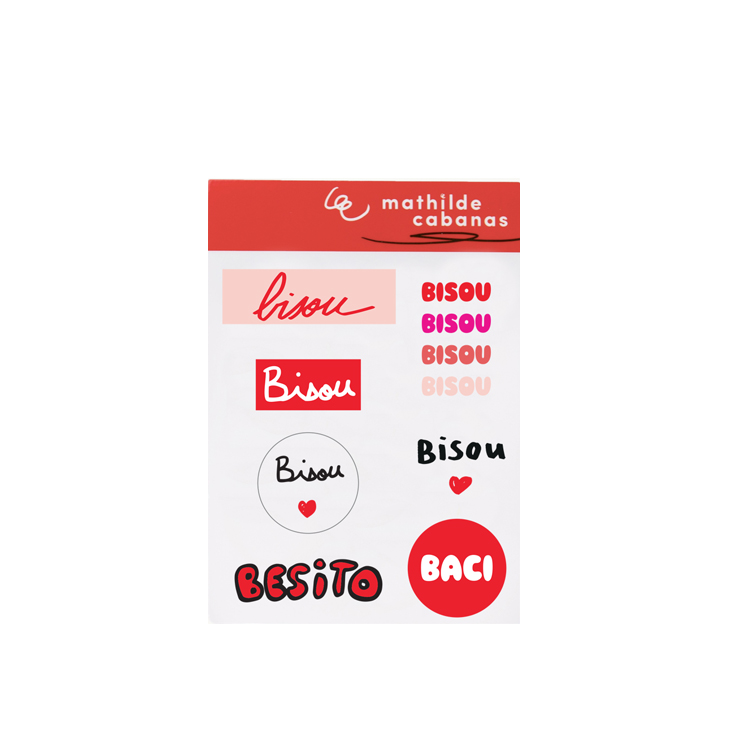 Planche stickers Bisou Planche stickers Bisou