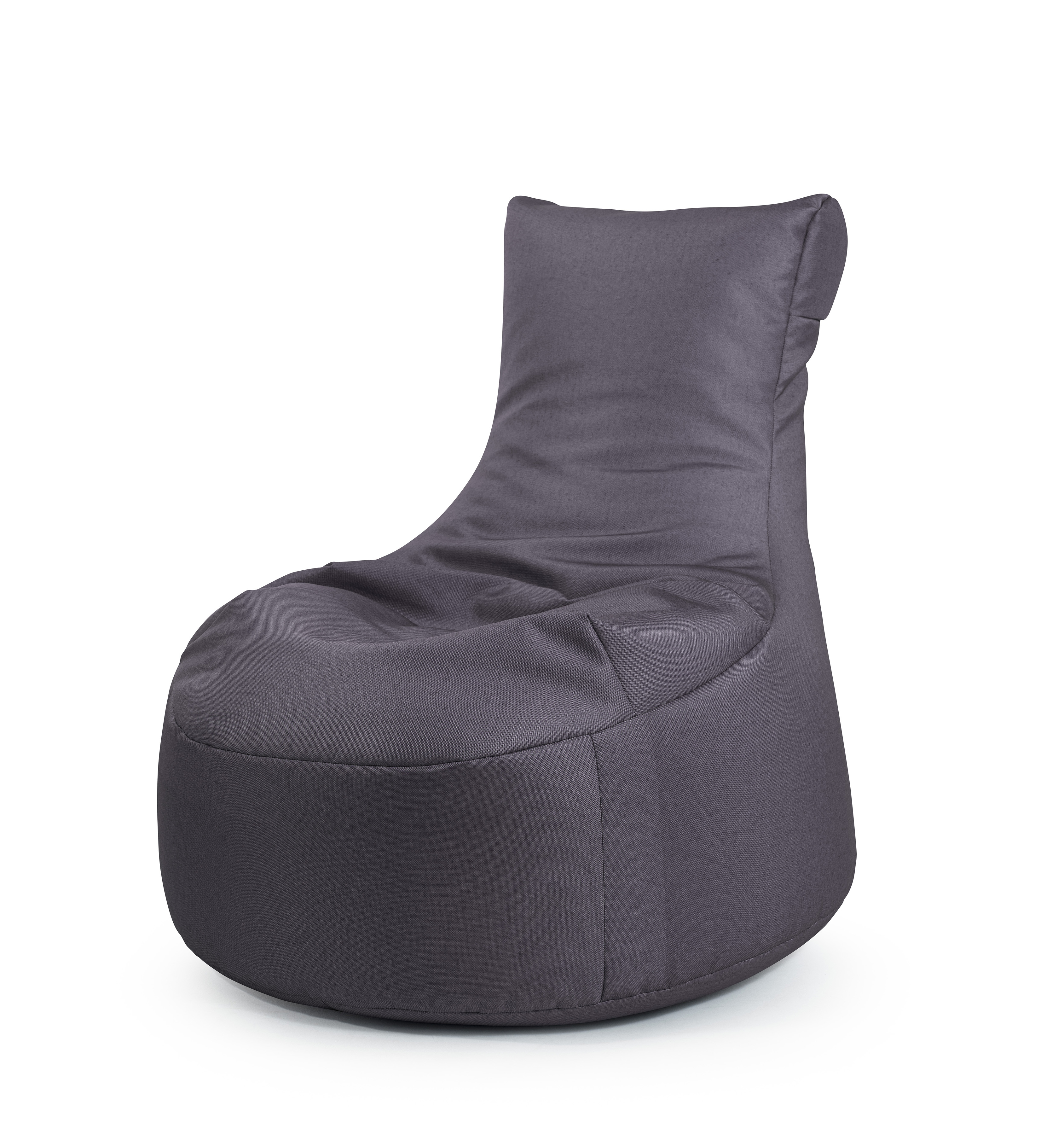 Fauteuil Pouf en toile unie anthracite avec dossier 95x65x90 Fauteuil Pouf en toile unie anthracite avec dossier 95x65x90