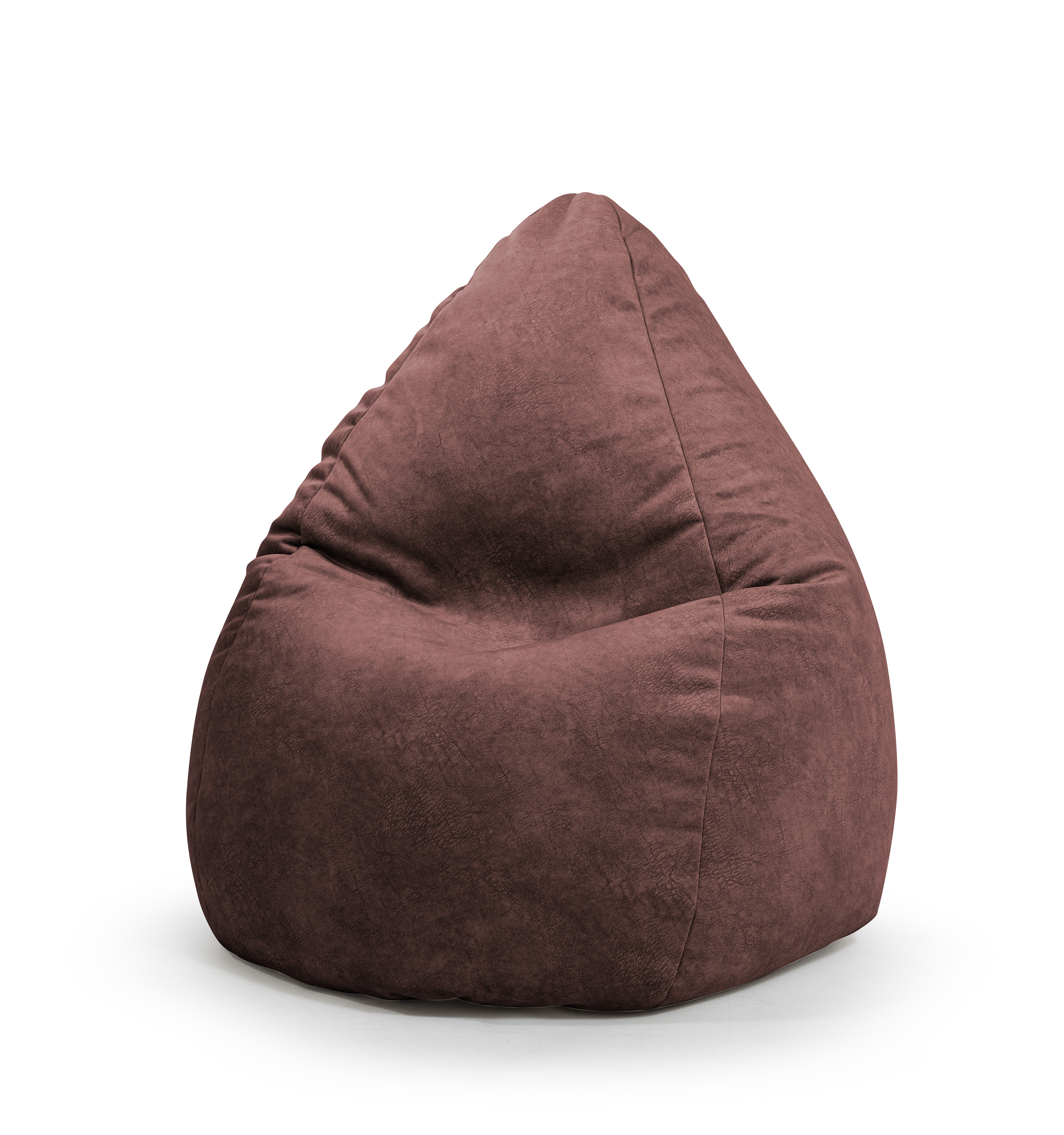 Pouf poire aspect cuir vielli bordeaux 70x110 Pouf poire aspect cuir vielli bordeaux 70x110