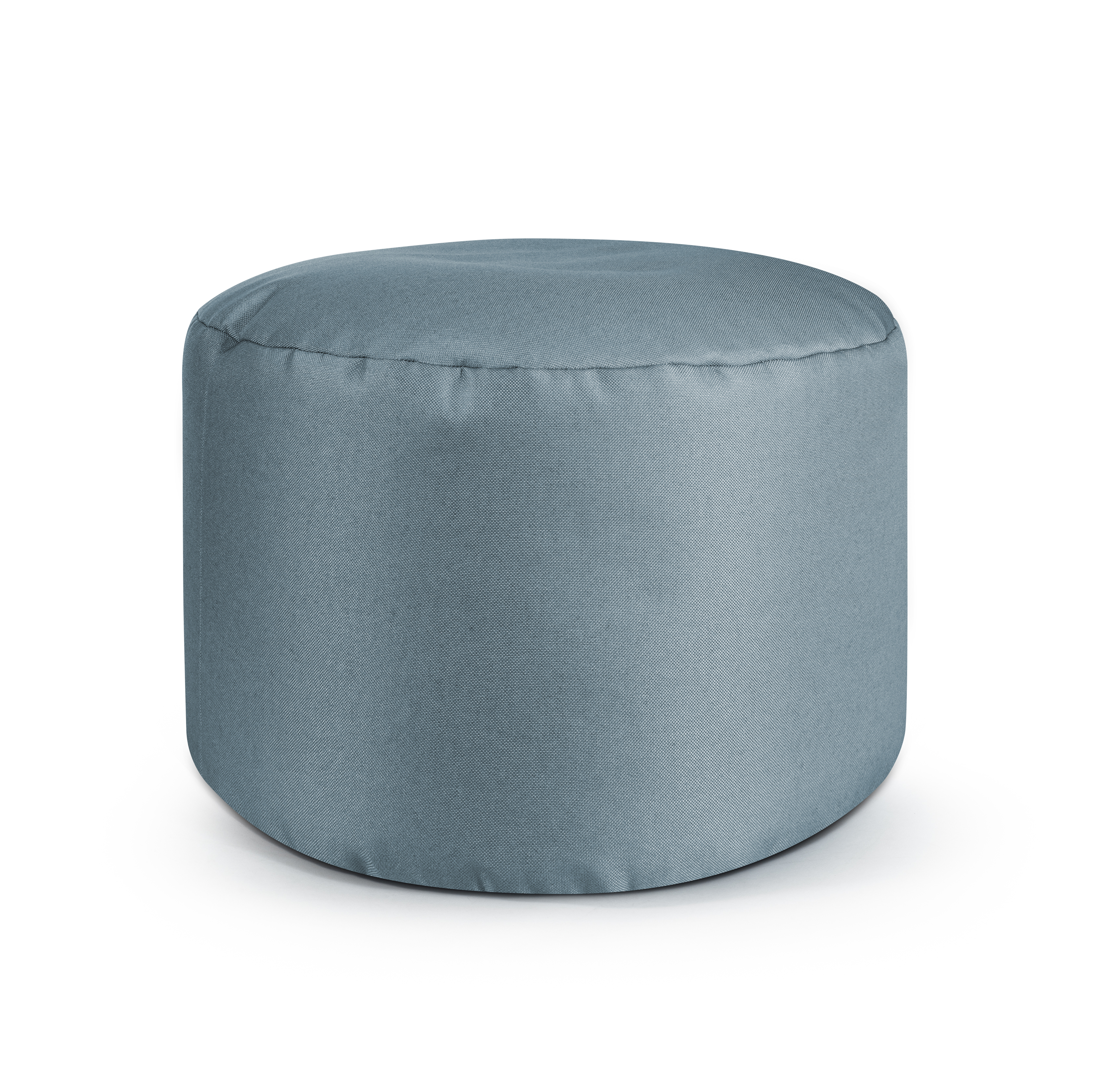 Repose pieds d'intérieur rond en toile design uni gris bleu 30x50 (photo) Repose pieds d'intérieur rond en toile design uni gris bleu 30x50