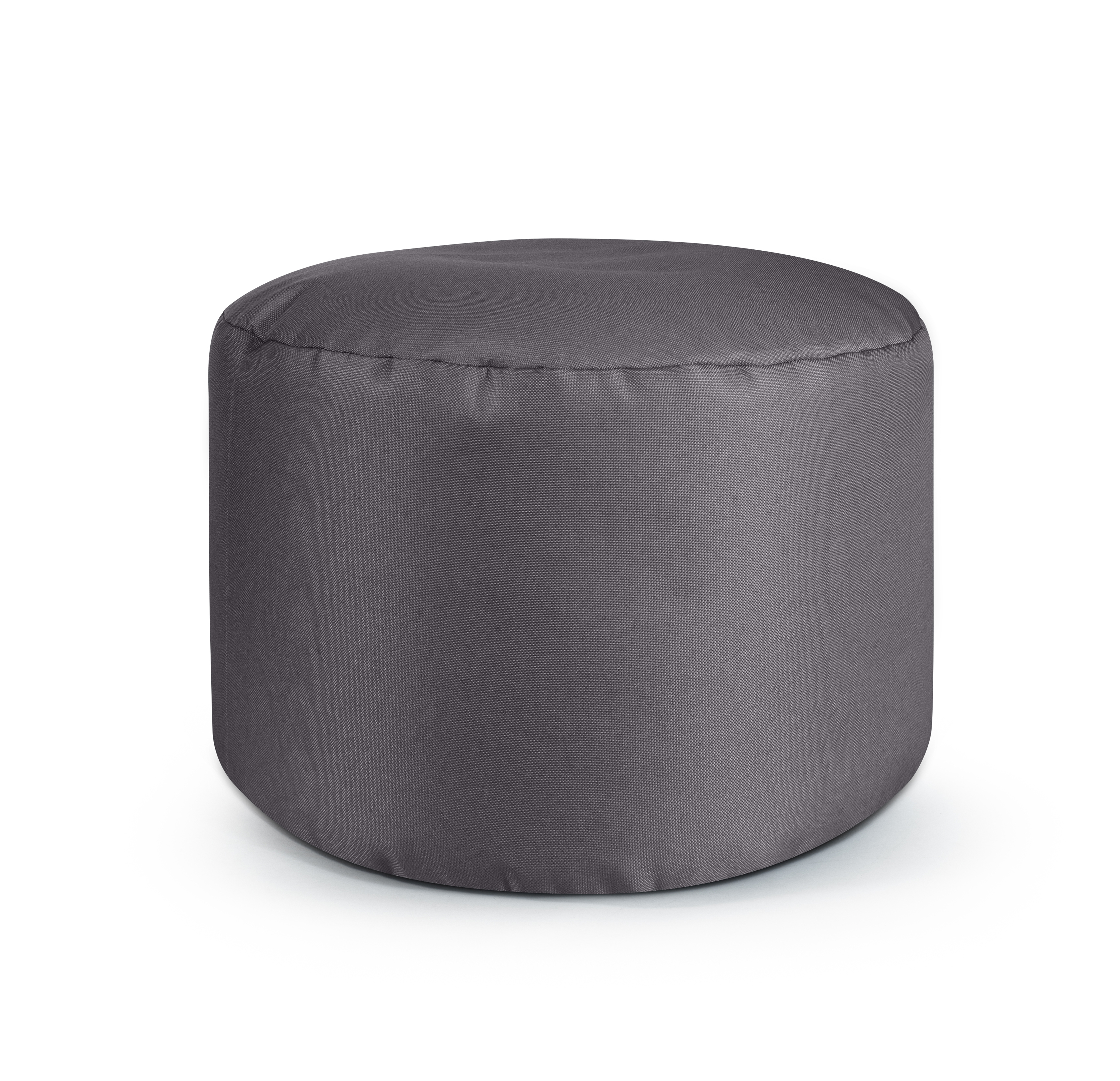 Repose pieds d'intérieur rond en toile design uni anthracite 30x50 (photo) Repose pieds d'intérieur rond en toile design uni anthracite 30x50