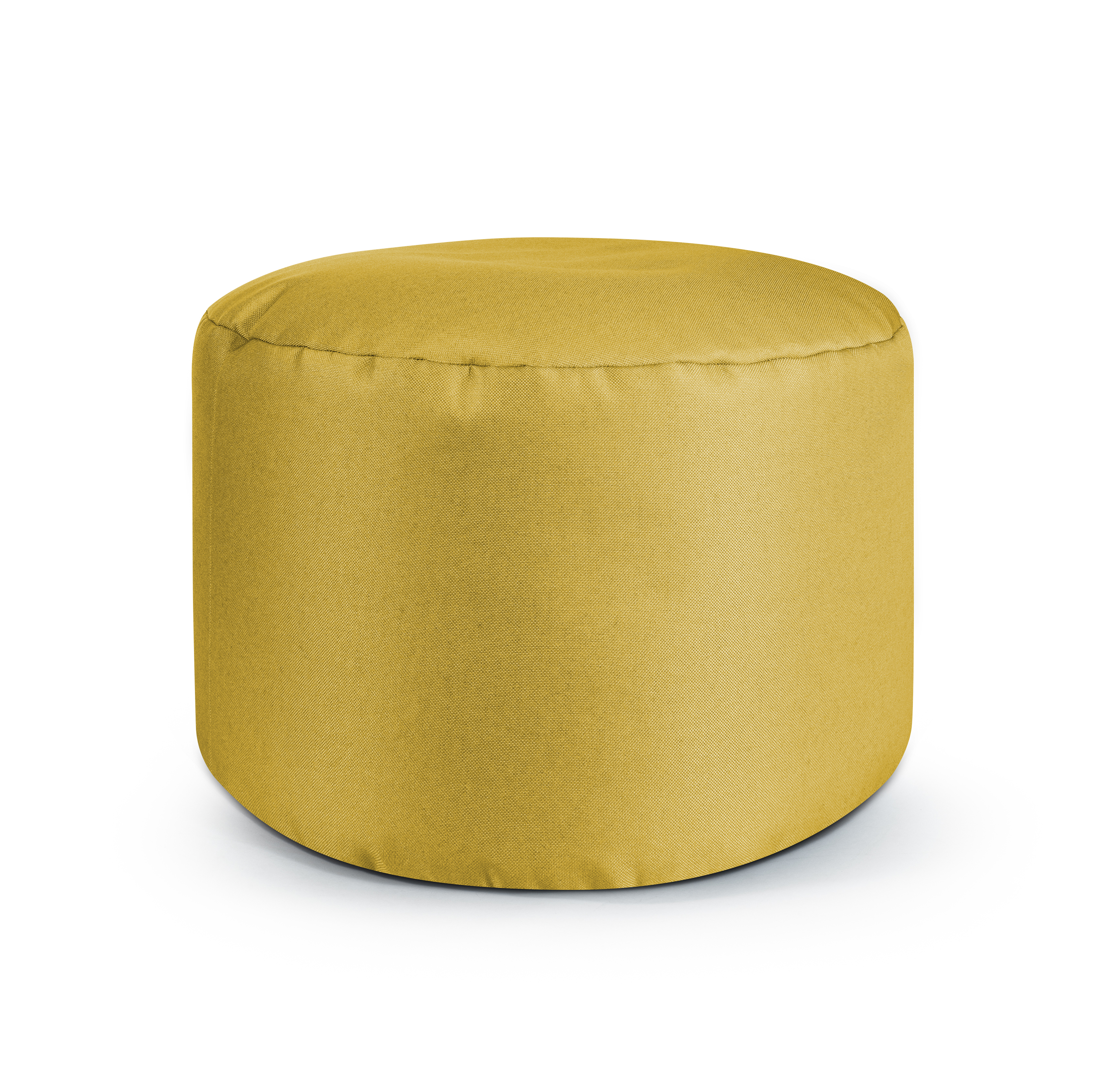 Repose pieds d'intérieur rond en toile design uni moutarde 30x50 (photo) Repose pieds d'intérieur rond en toile design uni moutarde 30x50