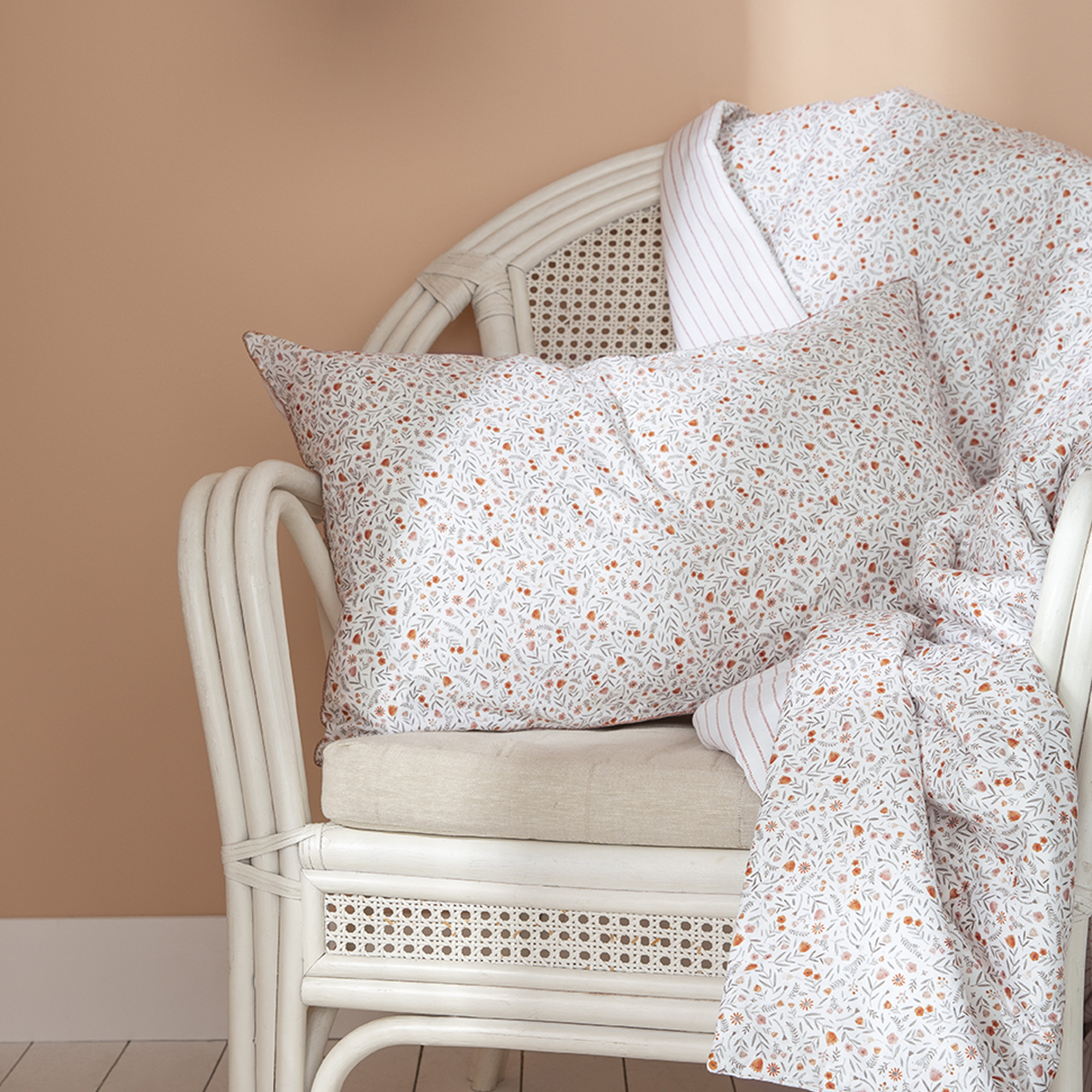 Edredon imprimé en coton orange 140x220 Edredon imprimé en coton orange 140x220