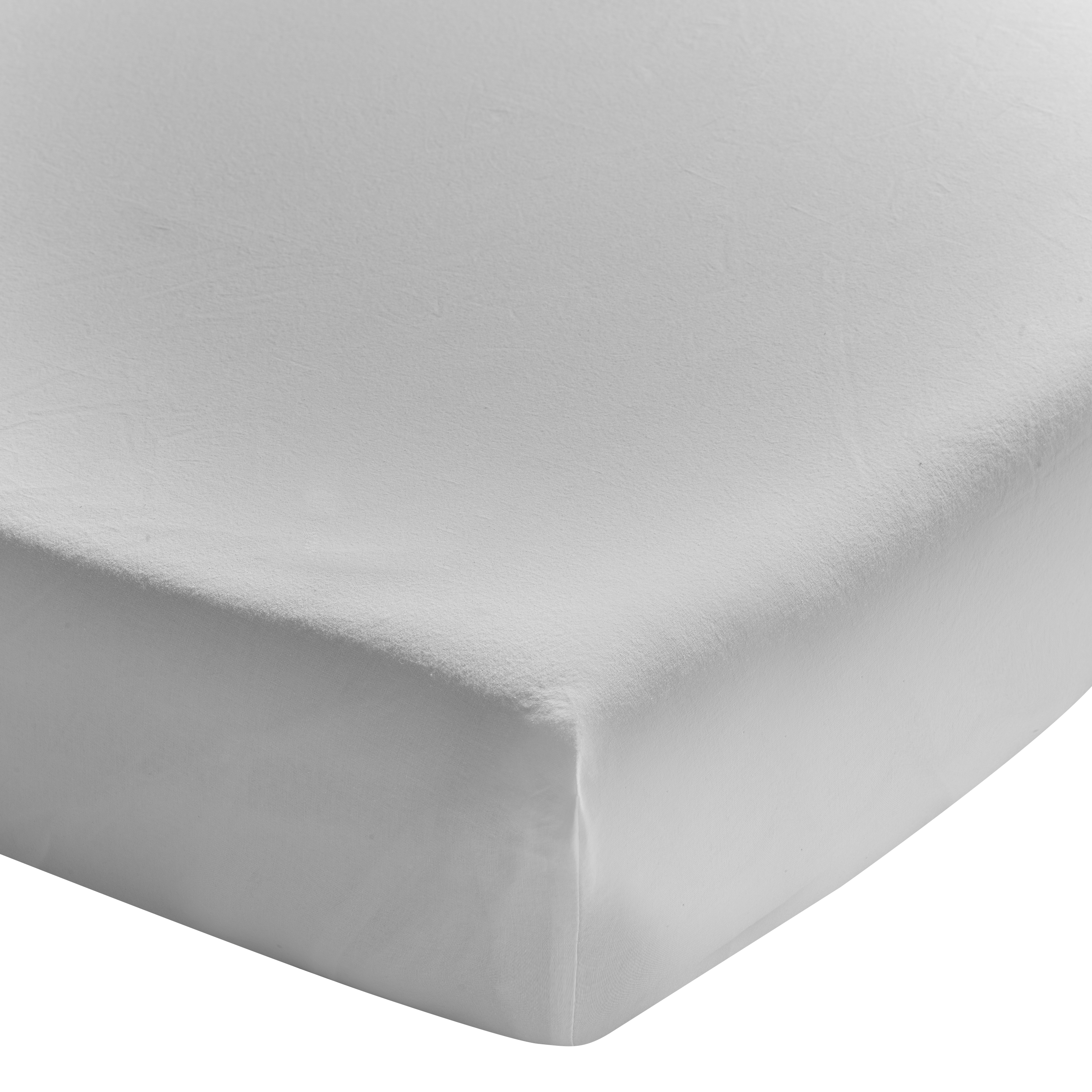 Drap housse uni en coton lavé gris Mastic 90x200 (photo) Drap housse uni en coton lavé gris Mastic 90x200