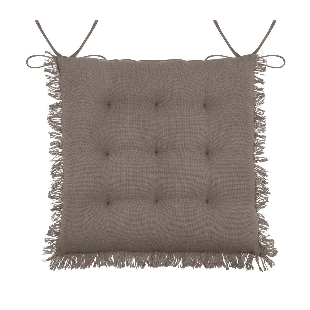 Coussin de chaise en coton taupe 40x40 Coussin de chaise en coton taupe 40x40